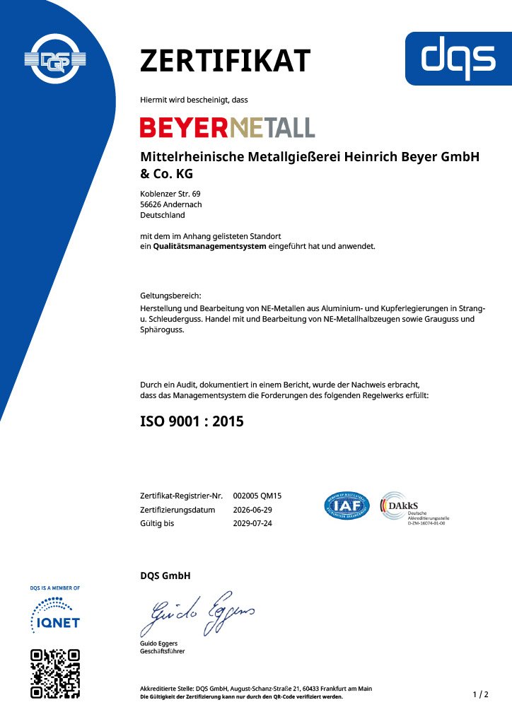 MMHB Zertifikat ISO 9001-2015